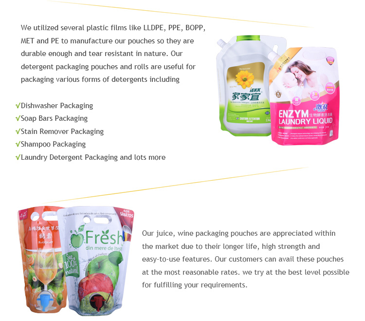 Фольга Stand Up Liquid Packaging Juice Jelly Spout Pouch Bag