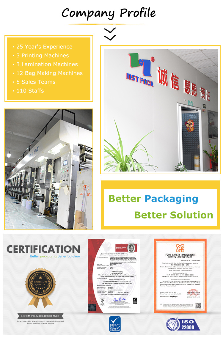 Reciclar fábrica de bolsas de transporte de almidón Doypack en China