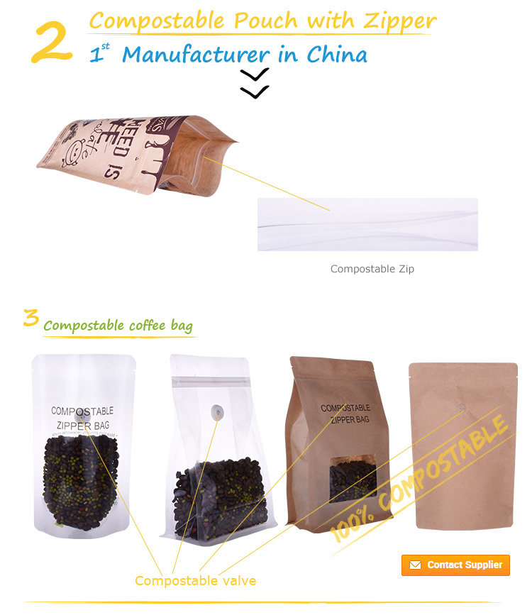 Reciclar fábrica de bolsas de transporte de almidón Doypack en China