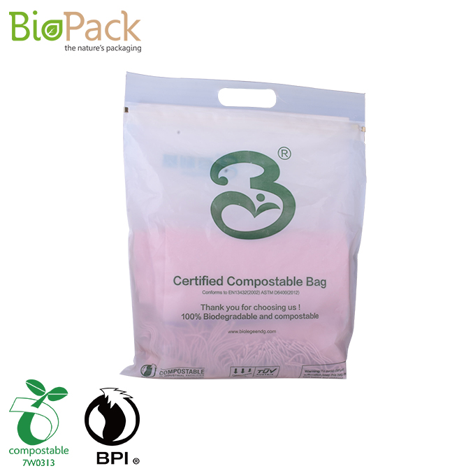 Certified 100 Compostable Printed Clothes Packaging Bag With Slider