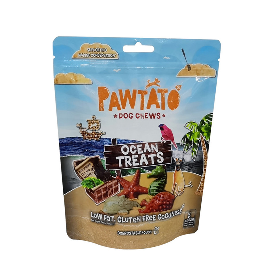 Recycling Pet Food Pouches Uk Airtight Paper Resealable Bag from China