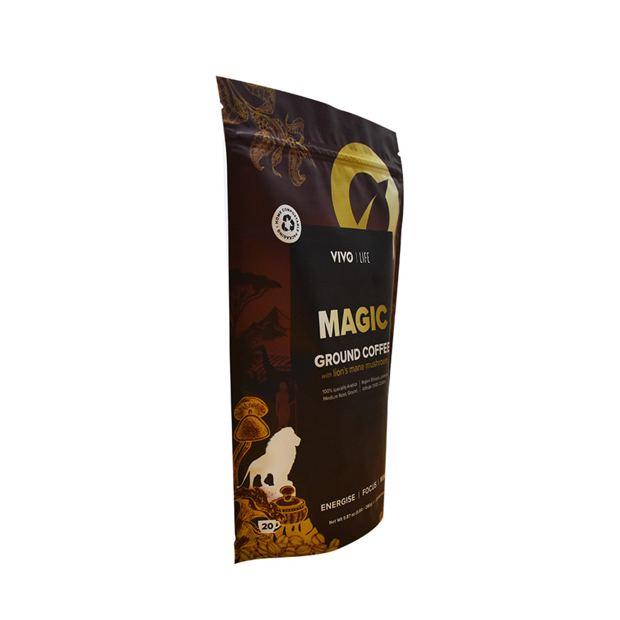 Eco Friendly Custom Printed Standing Gusset Coffee Pouch