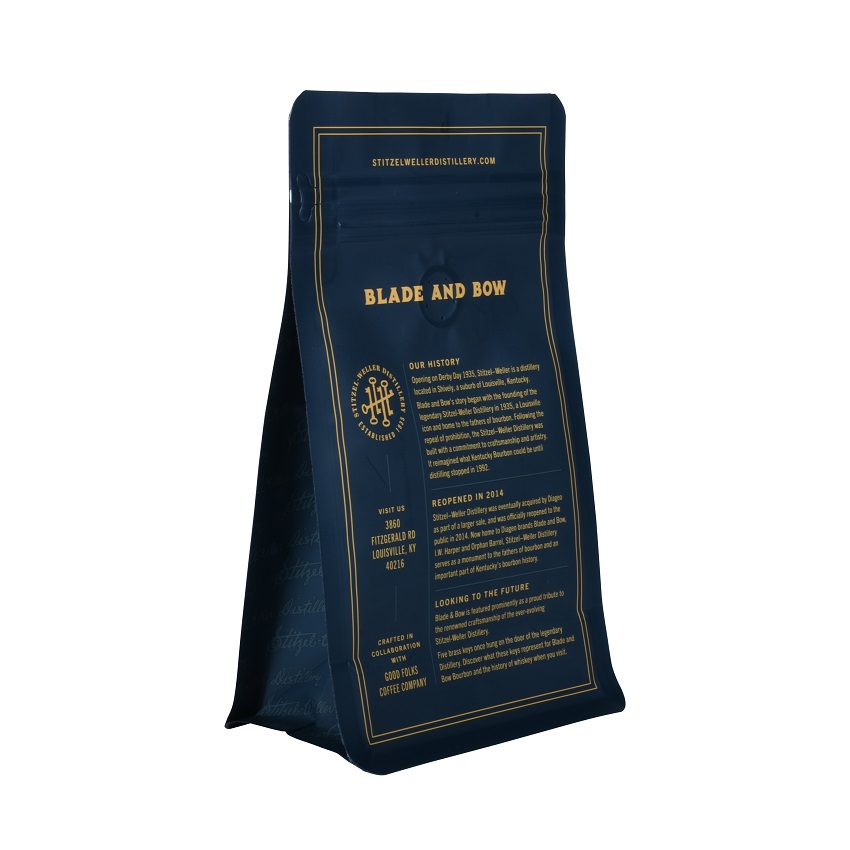 Certified Home Compostable Flat Bottom Kraft Brown Paper Coffee Bags with Valve Wholesale
