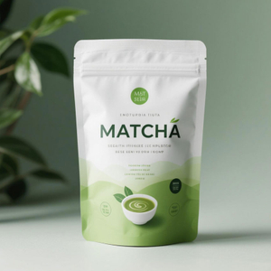 Bolsa Matcha Stand Up Personalizada Compost&aacute;vel Certificada