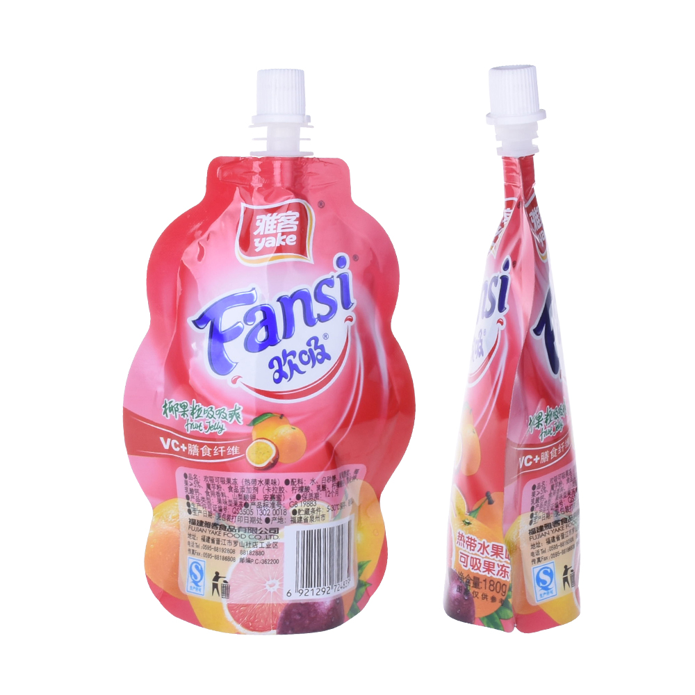 Custom Printed Ziplock Drink Food Spout Pouch Plastic Liquid Stand Up Pouch