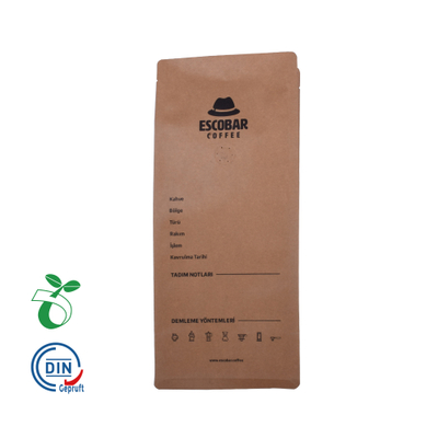 China Eco-friendly Biodegradable Paper Flat Bottom Compostable Coffee Bags