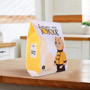 Sacchetti di carta da forno bianchi con soffietto laterale con stampa personalizzata all'ingrosso per pane