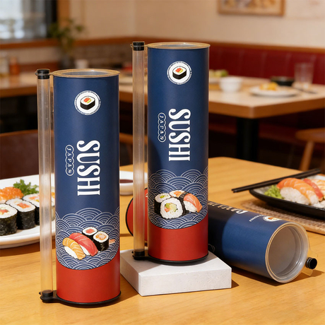Commercio all'ingrosso di contenitori per sushi biodegradabili con cilindro push-pop