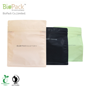 Sac de caf&eacute; debout imprim&eacute; personnalis&eacute; enti&egrave;rement compostable avec valve en provenance de Chine