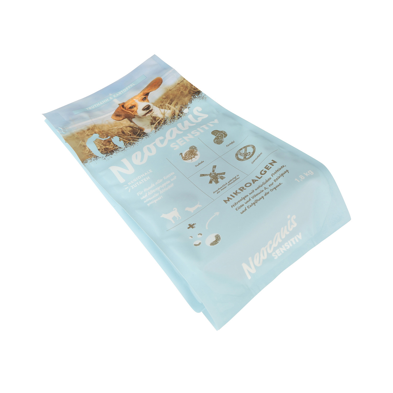 Good Quality Customized Printing Recyclable Side Gusset Pouch for Pet Food Packaging with Pocket Zipper