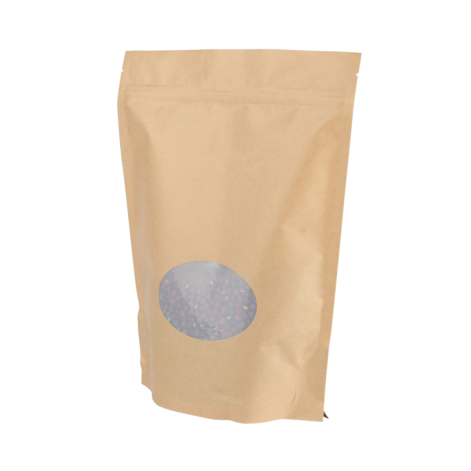 Compostable Kraft Paper Zipper Stand Up Bags with Tear Notches