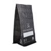 Custom Design Spot UV Finish Black Paper Compostable Pocket Zipper Bags for Coffee