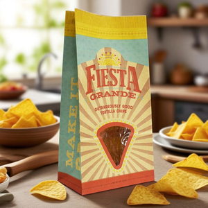 재활용 가능한 SOS 바닥 종이 갈색 가방 토르티야 칩