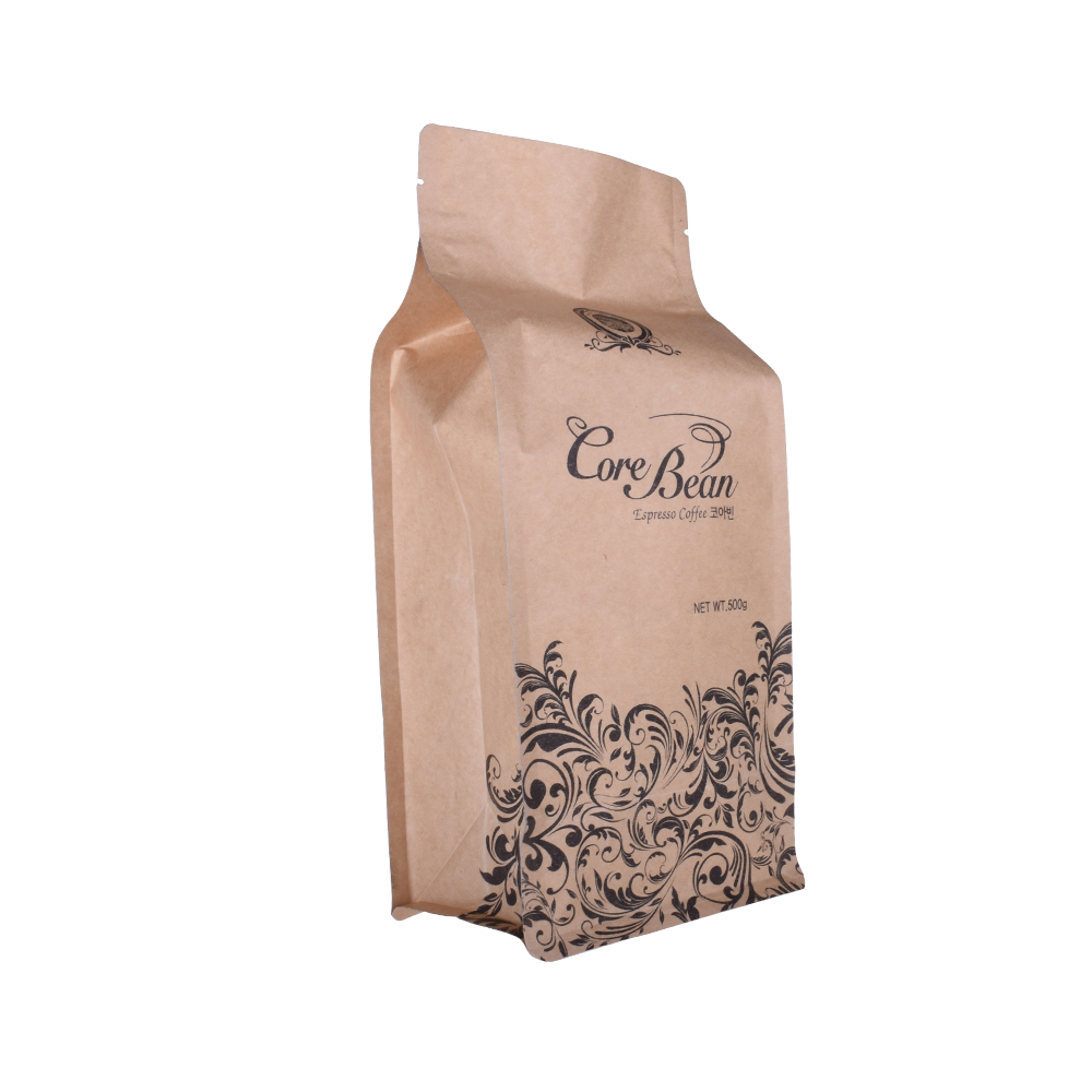 Wholesale Biodegradable Zipper Brown Kraft Paper Bags Tea/Food Packaging Stand Up Paper Ziplock Bag
