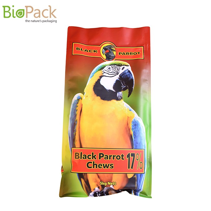 Large Capacity Customized Printing Recyclable Side Gusset Red Pouch for Pet Food Packaging with Pocket Zipper 