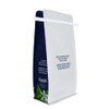 Eco Friendly Custom Logo Flat Bottom White Coffee Bag with Degassing Valve