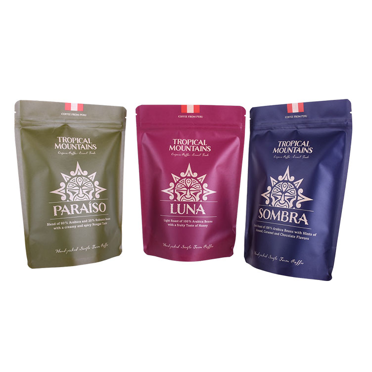 Kraft Pla Bag Eco Friendly Stand Pouch Coffee Feen Packaging 