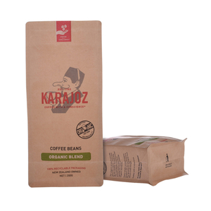 Biodegradable Kraft Paper Green Coffee Packaging Bag 200g
