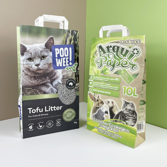 Niestandardowe duże, biodegradowalne torby na śmieci dla kot&oacute;w z uchwytami