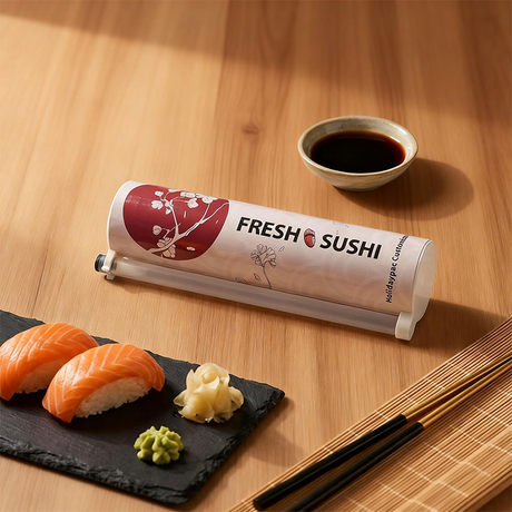 บรรจุภัณฑ์แบบกำหนดเอง Push Pop Tube สำหรับซูชิ