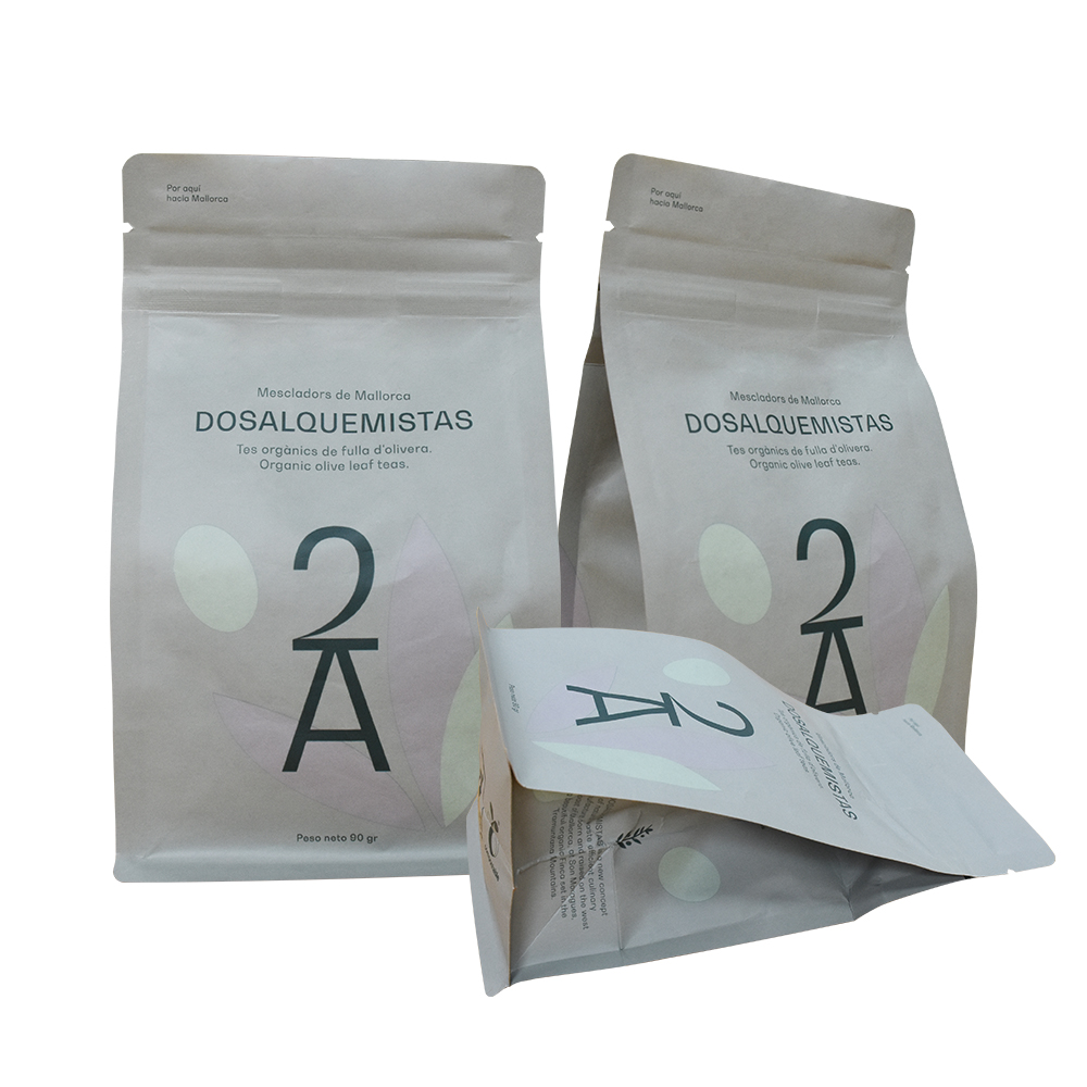 Wholesale Customized Printed Compostable 250g 12oz Box Bottom Coffee Bag Biodegradable Pouch With Valve
