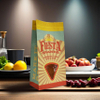Saco de papel personalizado seguro para alimentos com chips de tortilha marrom SOS com janela em formato