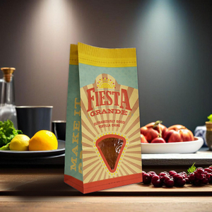 Dostosowana do żywności brązowa torba papierowa na chipsy tortilla SOS z okienkiem w kształcie