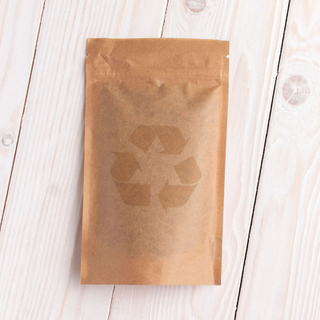 도매는 지퍼가 달린 스탠드업 배리어 브라운 재활용 종이 주머니를 받아들입니다