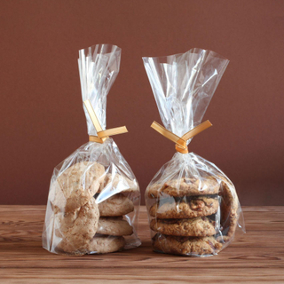 Sacs de violoncelle transparents &agrave; soufflet compostables pour biscuits