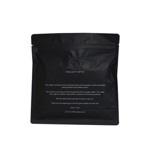 Good Quality Customized Printing Matt Black Aluminium Box Bottom Coffee Bag Pouch With Valve And Zipper 