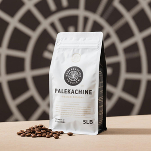 Personlig varmeforseglbare kaffeposer p&aring; 5 lb med flat bunn med ventil
