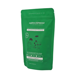 Biodegradable Ground Coffee Bean Packaging Resealable Zipper Doypack kraft Paper Flexible Stand Up Pouch