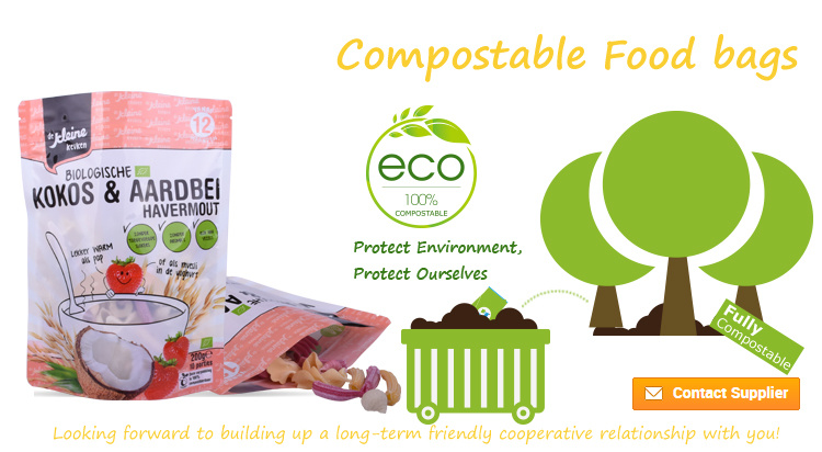 Высокое качество Custom Stand Up Pouch Zipper Биоразлагаемый пластиковый пакет для пищевых продуктов Сделано в Китае