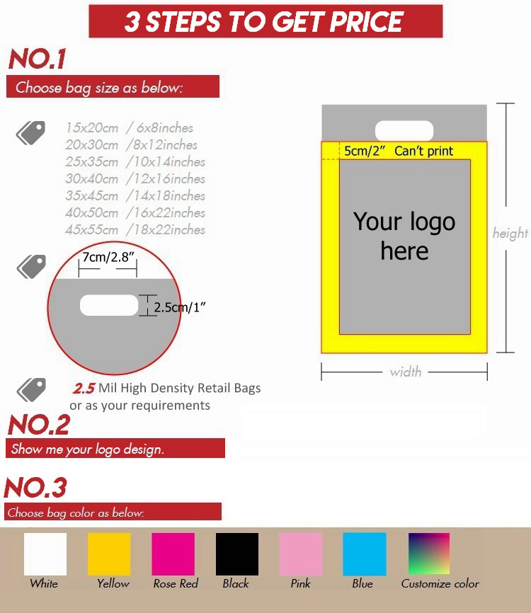 Изготовленная на заказ экологически чистая биоразлагаемая компостируемая пластиковая сумка для покупок