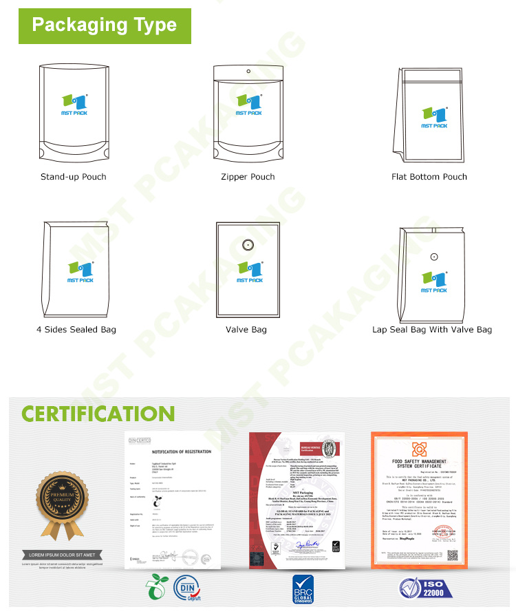 Eco Personalizado Impreso Al Por Mayor Barato Grado Alimenticio Lev&aacute;ntese Personalizado Marca propia Proveedor de China Papel de aluminio biodegradable Bolsa de embalaje de caf&eacute;